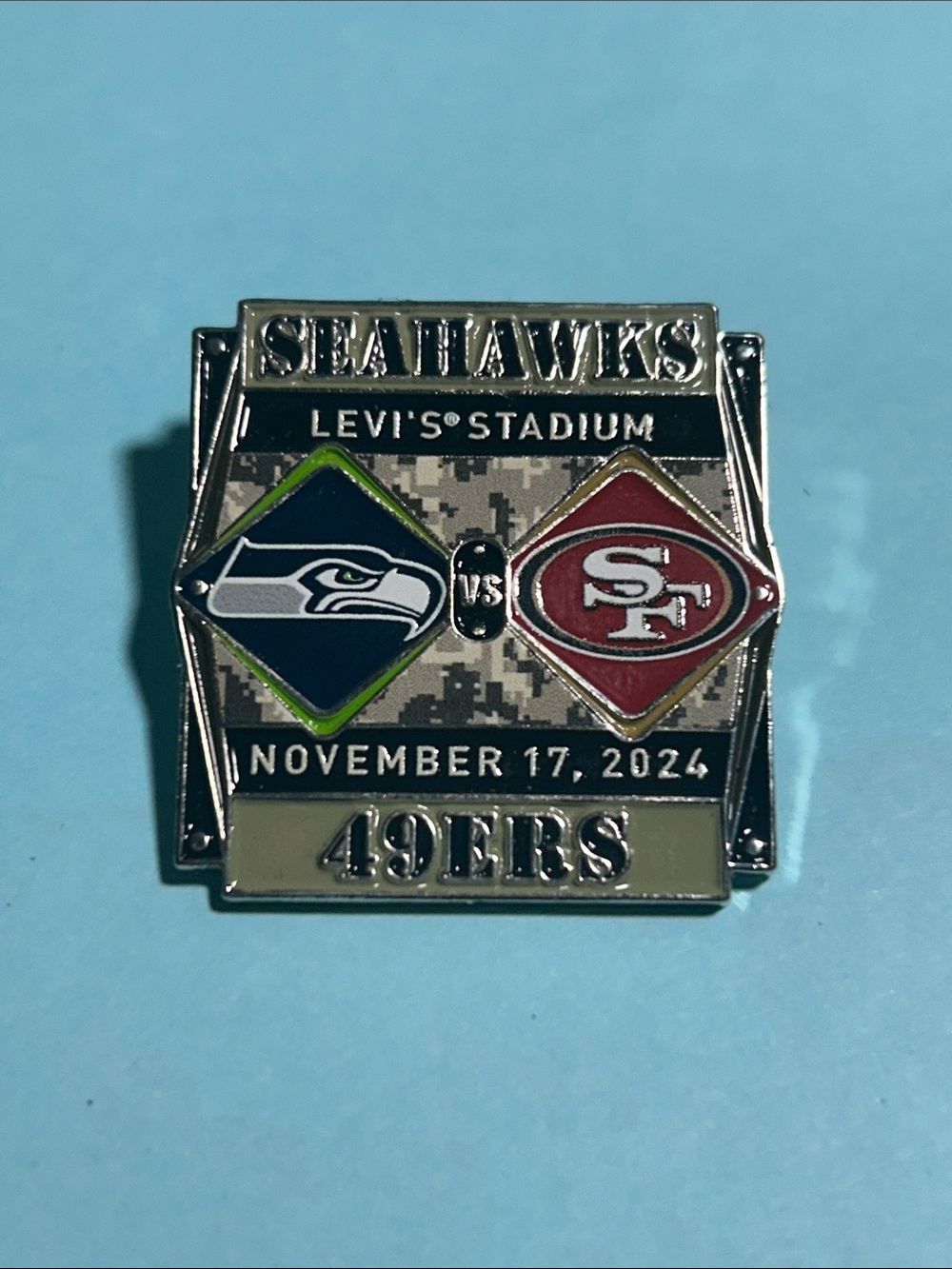San Francisco 49ers vs Seahawks 2024 Levi Stadium-Gameday NFL Pin 11-17-2024